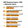 ИБП для котла Энергия Гарант 1000 + Аккумулятор Grid 100 Ah 12 v (600Вт - 91мин) - ИБП и АКБ - ИБП для котлов - Магазин стабилизаторов напряжения Ток-Про